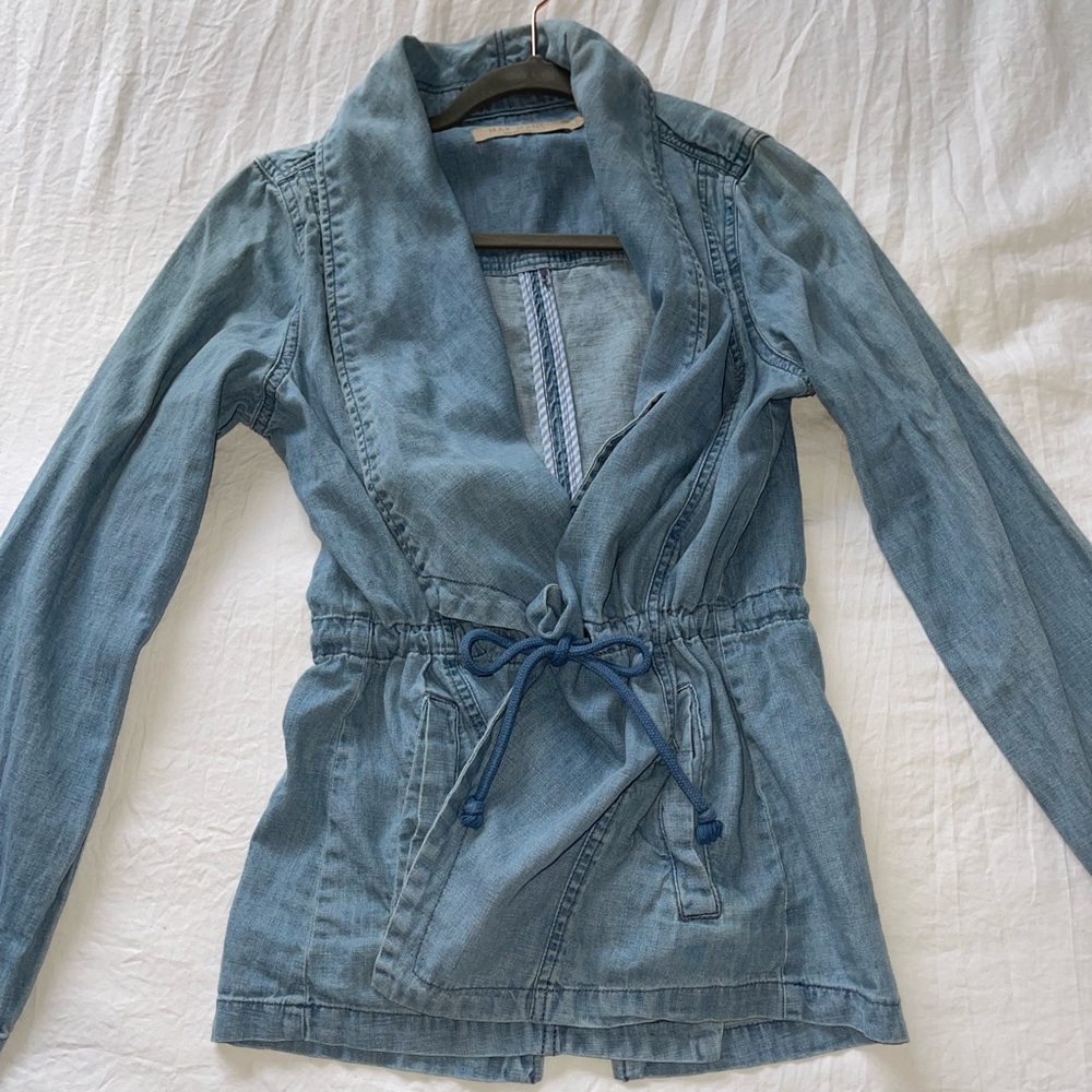 Linen Denim Look Max Jeans Lightweight Jacket